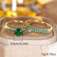 Serena Duo Emerald Ring Set in Gold