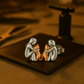 Silver and Gold Two - Tone Cat Hug Earrings