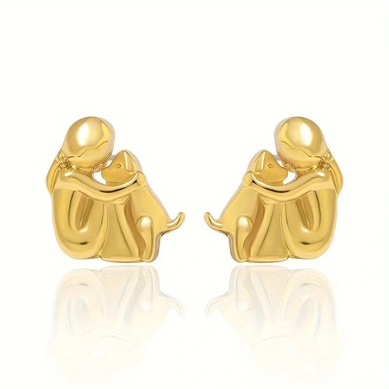 Silver and Gold Two - Tone Hug Earrings
