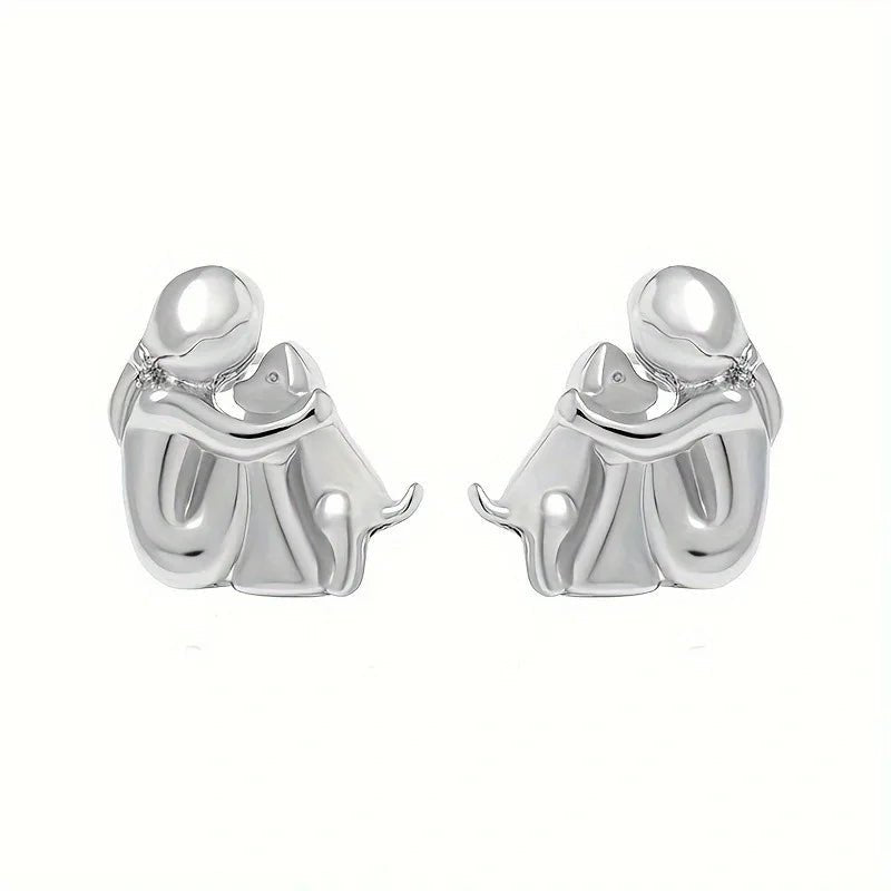 Silver and Gold Two - Tone Hug Earrings