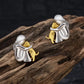 Silver and Gold Two - Tone Hug Earrings