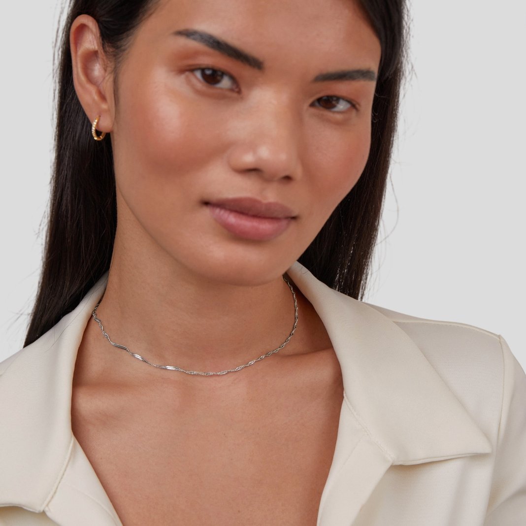 Silver Mila Twisted Chain Necklace