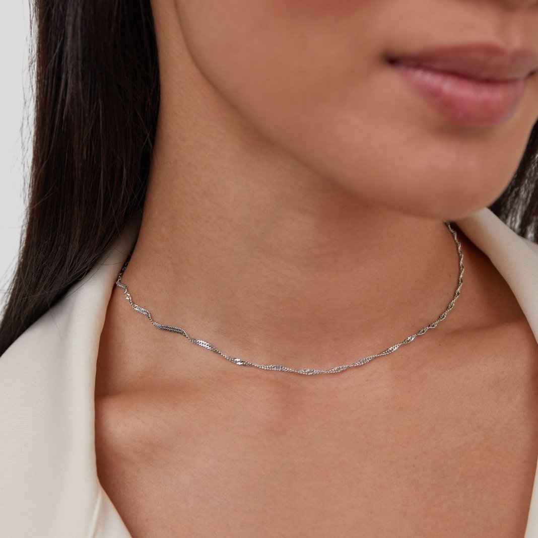 Silver Mila Twisted Chain Necklace