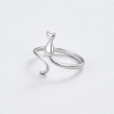 Silver Ring Featuring a Midnight Cat Design