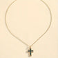 Solène Gold Emerald Cross Pendant Necklace