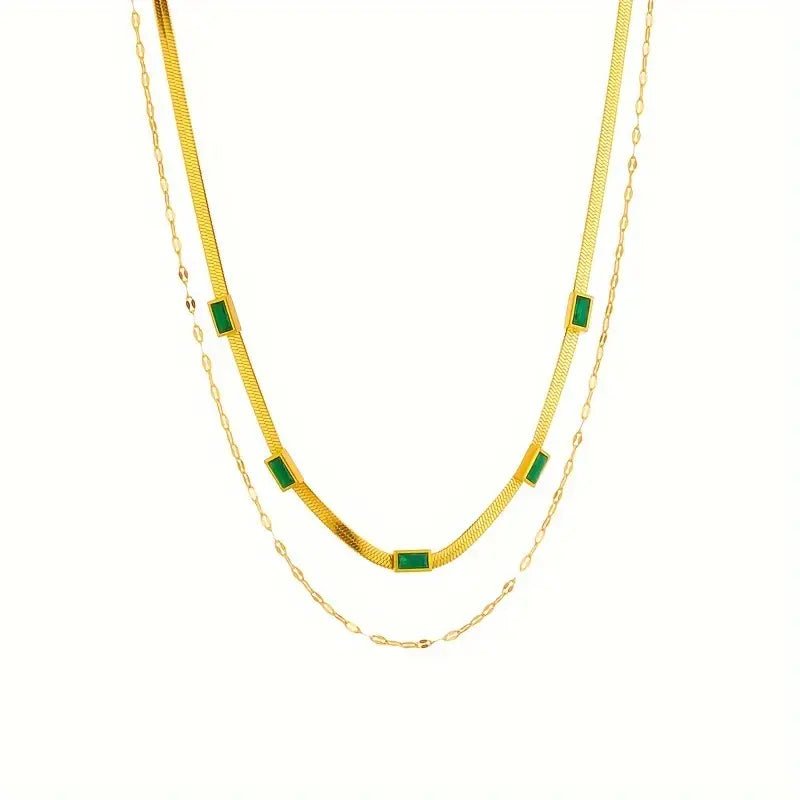 Sorella Gem Retro Double Layer Collar - Gold
