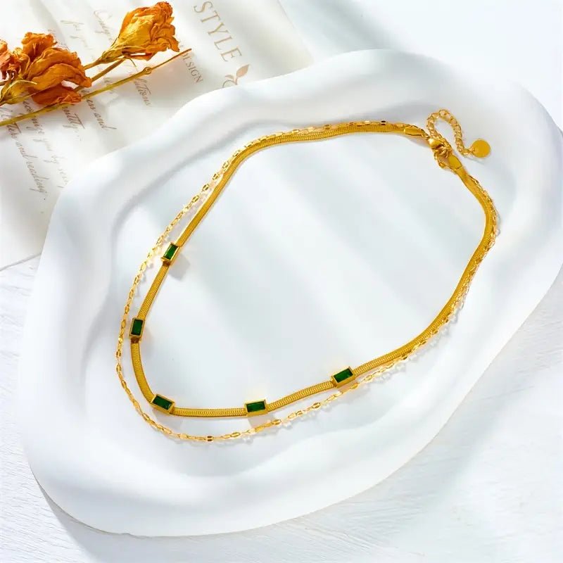 Sorella Gem Retro Double Layer Collar - Gold