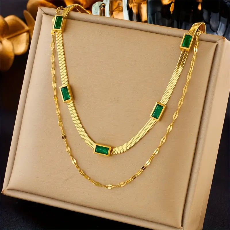 Sorella Gem Retro Double Layer Collar - Gold