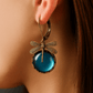 Spherical Dragonfly Earrings in Antique Gold