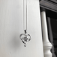 Stainless Steel Infinity Necklace with Heart & Paw