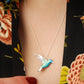 Sterling Silver Enamel Hummingbird Necklace