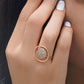 Stunning Ladies' Ring adorned with Full - Coverage Cubic Zirconia in 585 Rose Gold