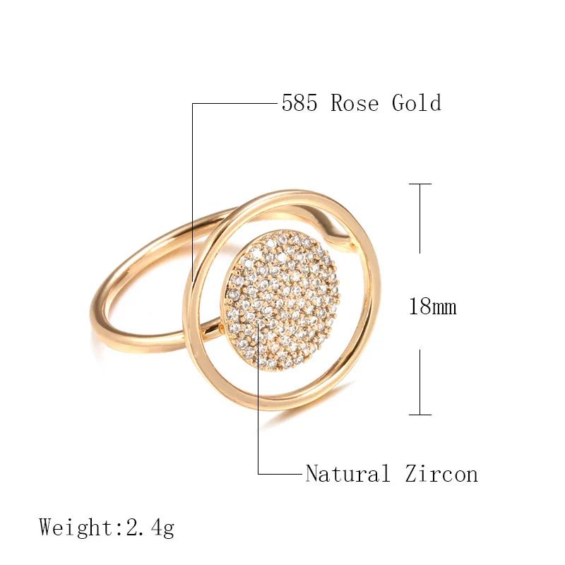 Stunning Ladies' Ring adorned with Full - Coverage Cubic Zirconia in 585 Rose Gold