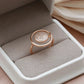 Stunning Ladies' Ring adorned with Full - Coverage Cubic Zirconia in 585 Rose Gold