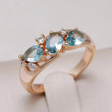 Stunning Vintage Blue Cubic Zirconia Ring in Gold