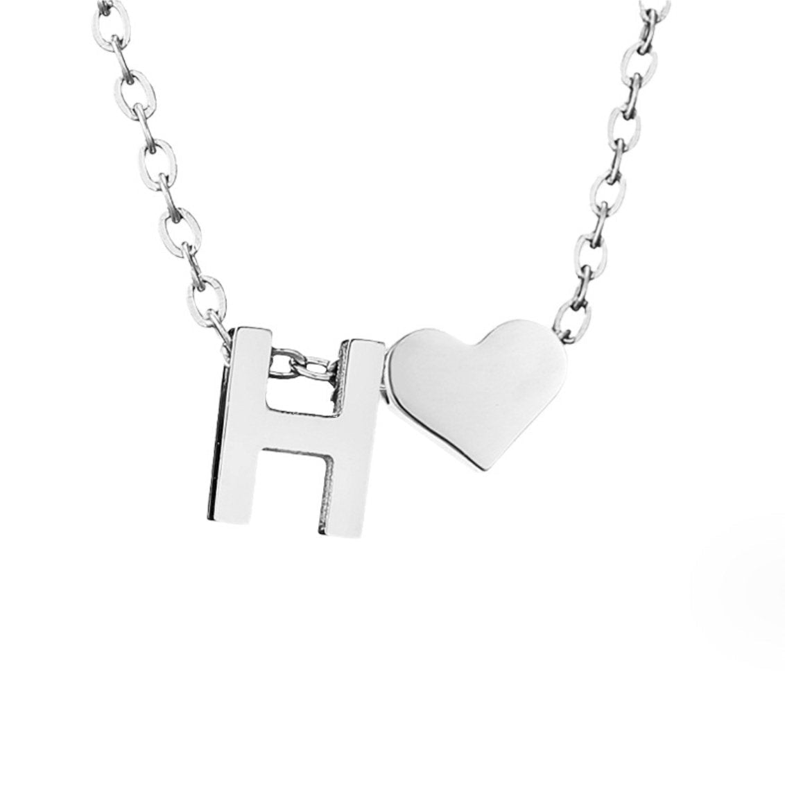 Timeless Silver Necklace with Personalized Letter Charm
