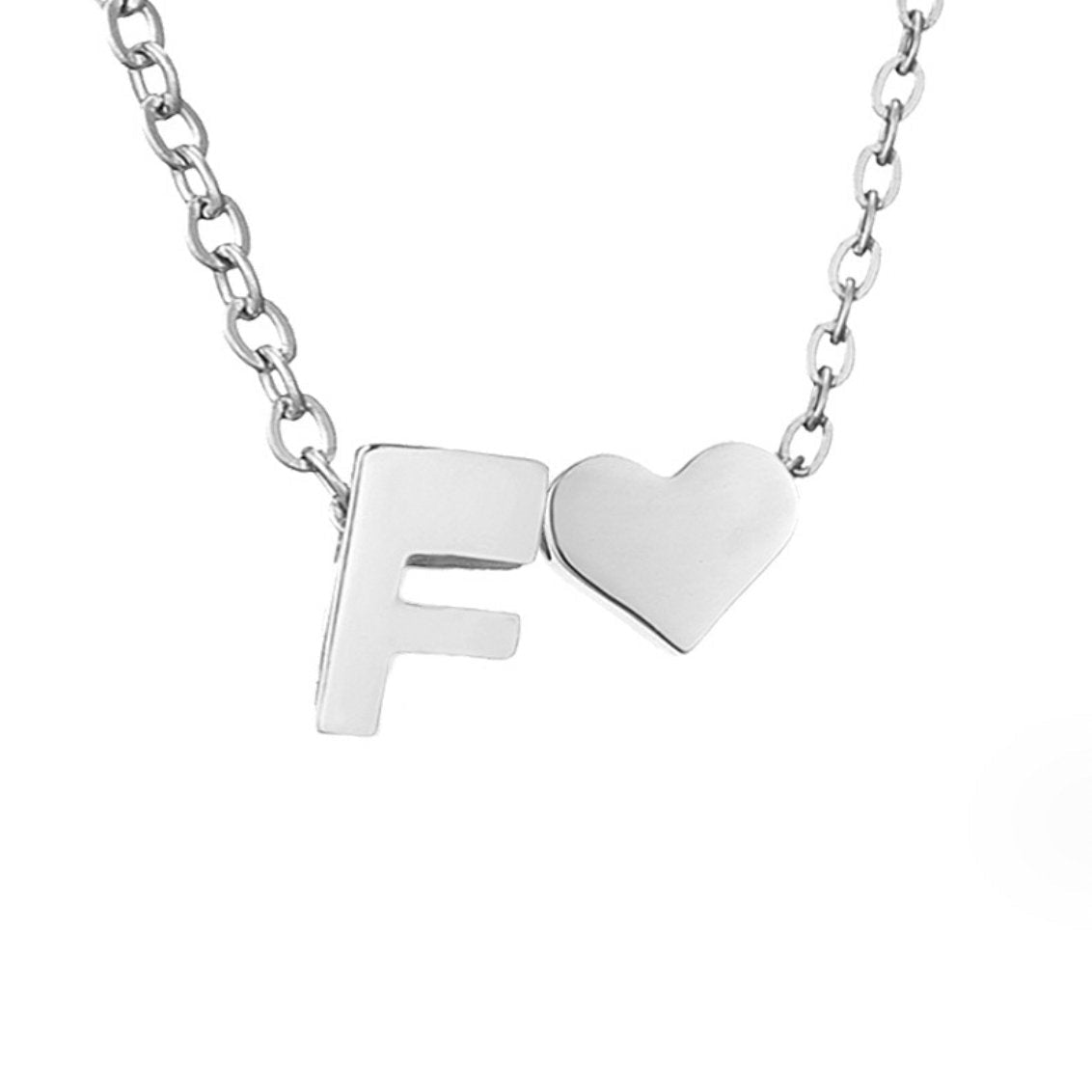 Timeless Silver Necklace with Personalized Letter Charm