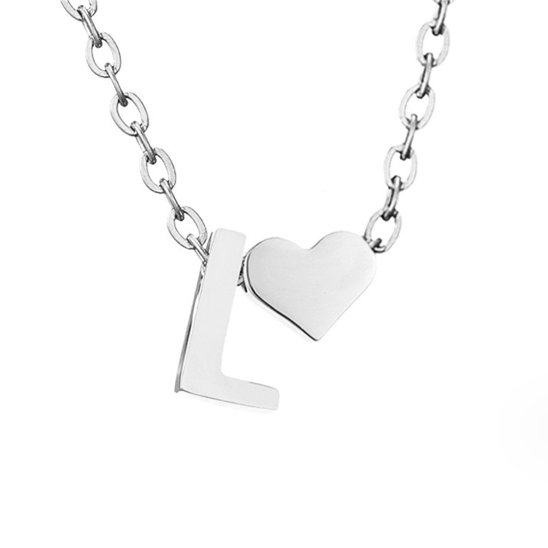 Timeless Silver Necklace with Personalized Letter Charm