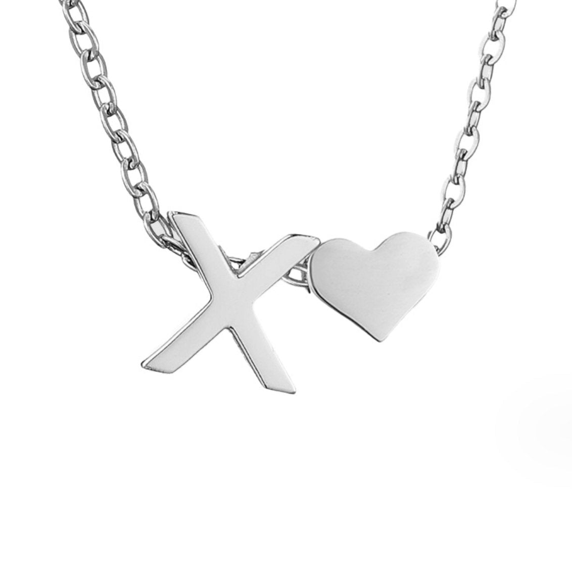 Timeless Silver Necklace with Personalized Letter Charm