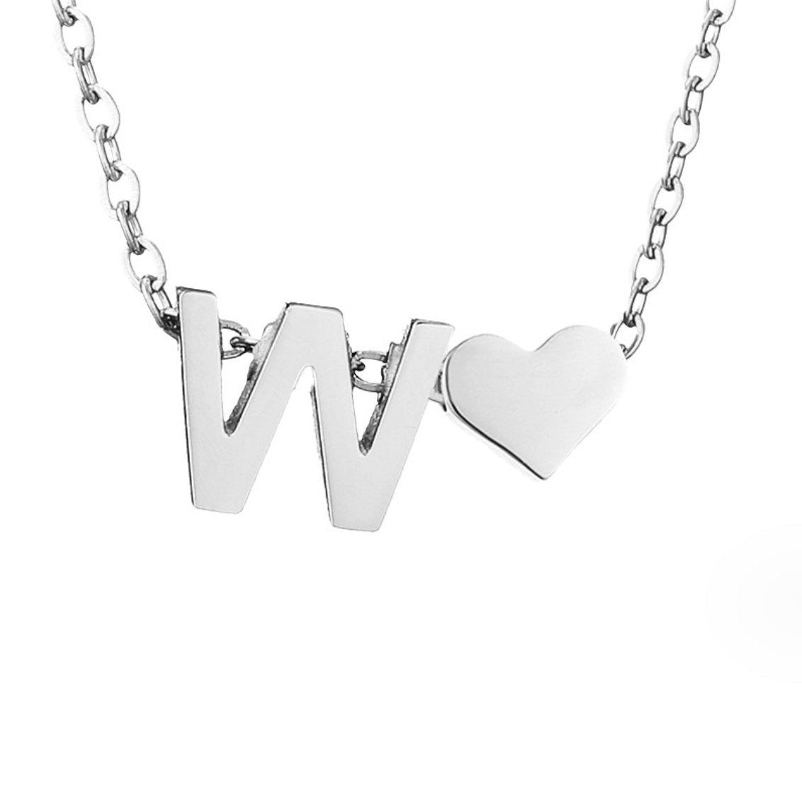 Timeless Silver Necklace with Personalized Letter Charm