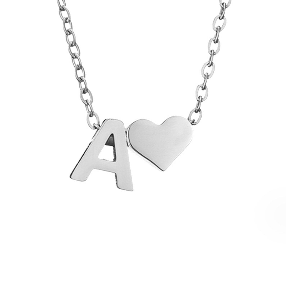 Timeless Silver Necklace with Personalized Letter Charm