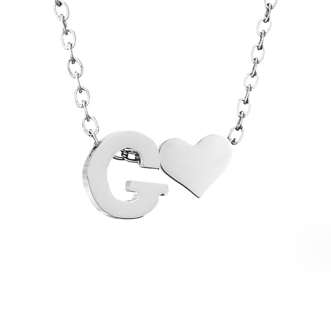 Timeless Silver Necklace with Personalized Letter Charm