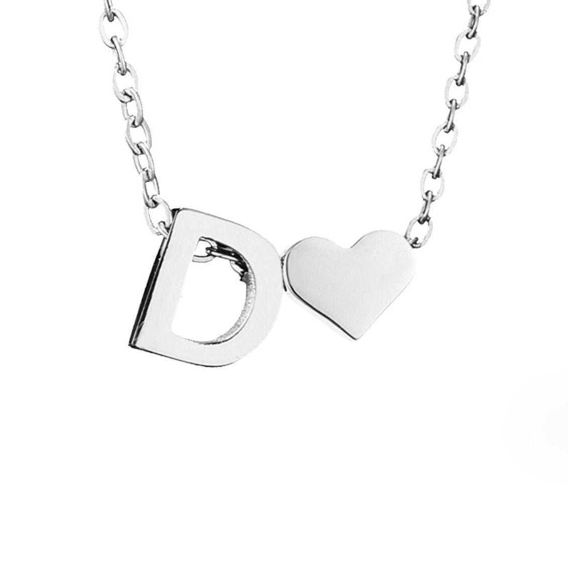 Timeless Silver Necklace with Personalized Letter Charm