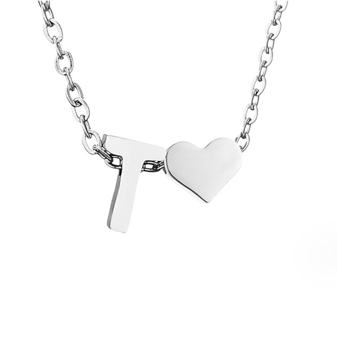 Timeless Silver Necklace with Personalized Letter Charm