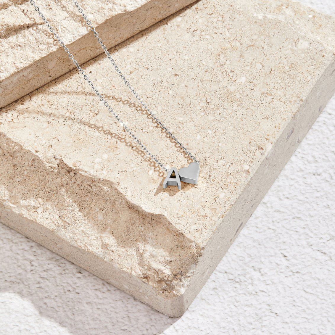 Timeless Silver Necklace with Personalized Letter Charm
