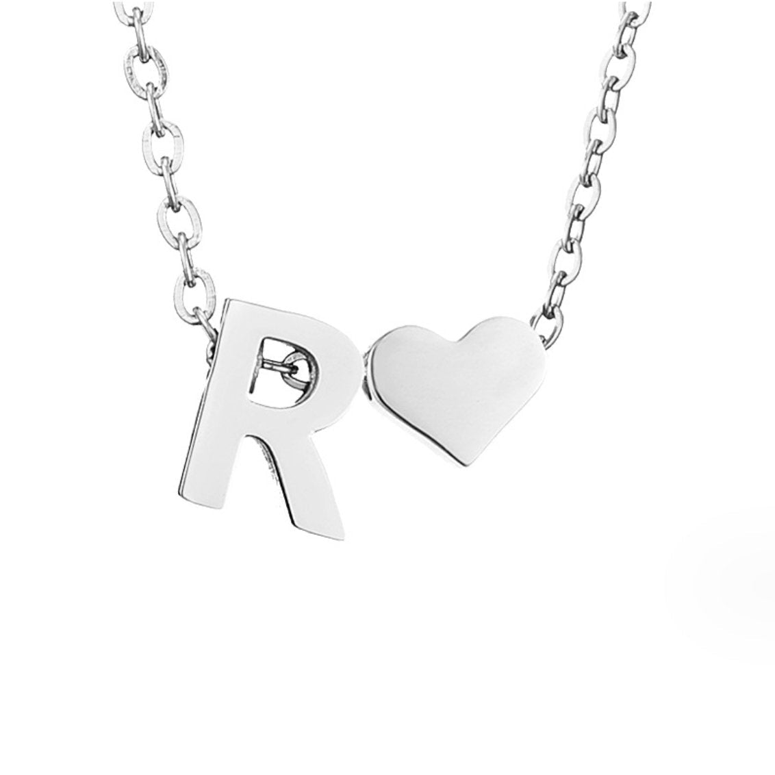 Timeless Silver Necklace with Personalized Letter Charm