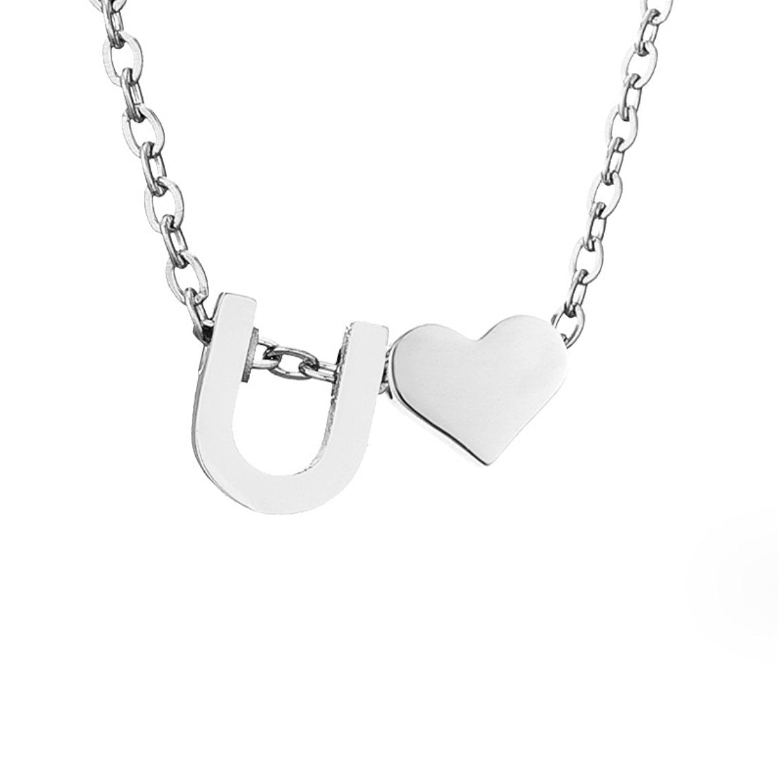 Timeless Silver Necklace with Personalized Letter Charm