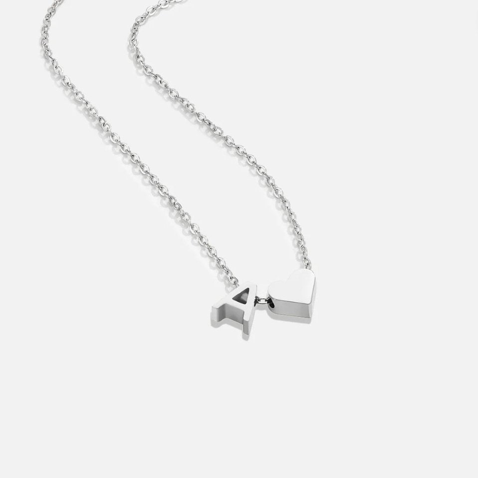 Timeless Silver Necklace with Personalized Letter Charm