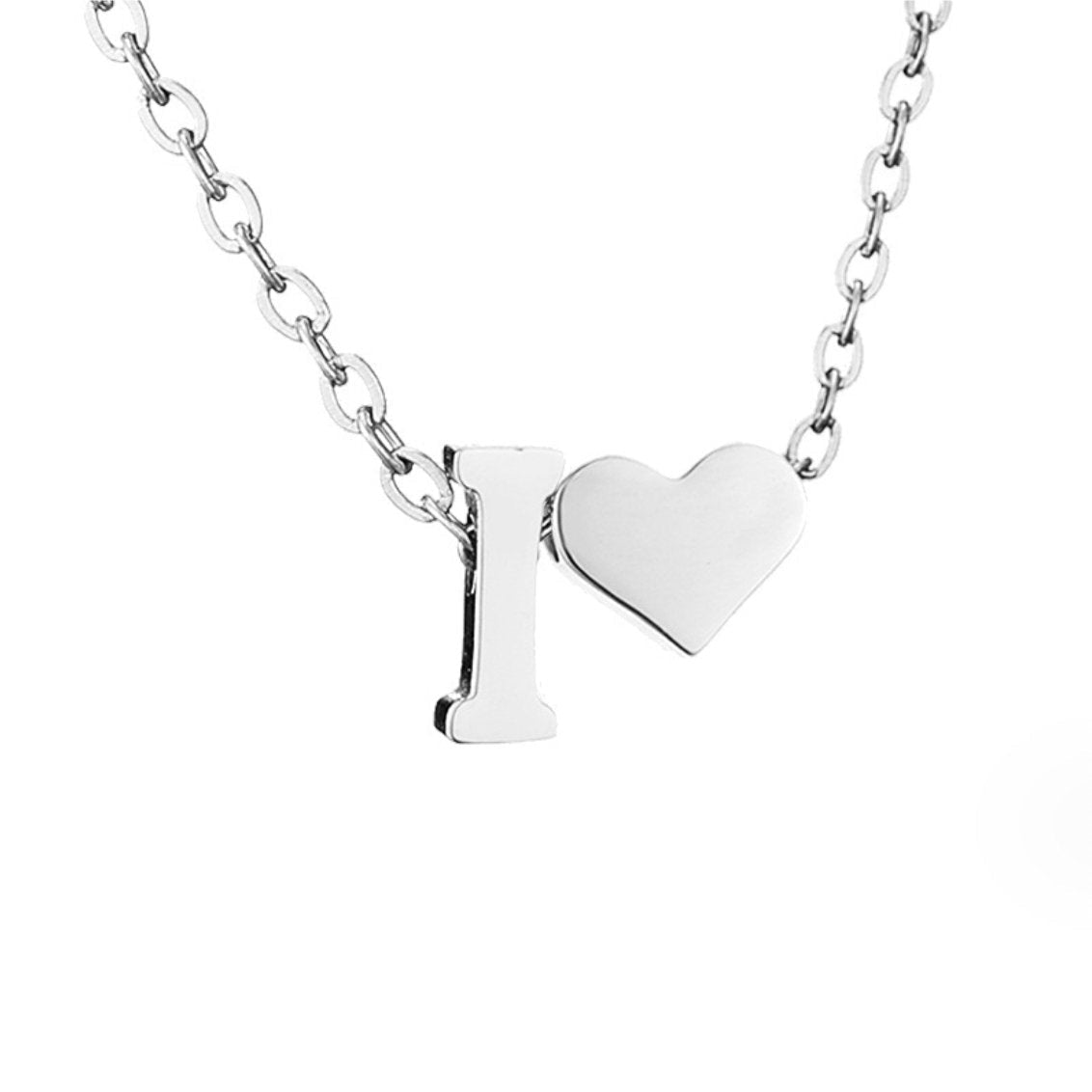 Timeless Silver Necklace with Personalized Letter Charm