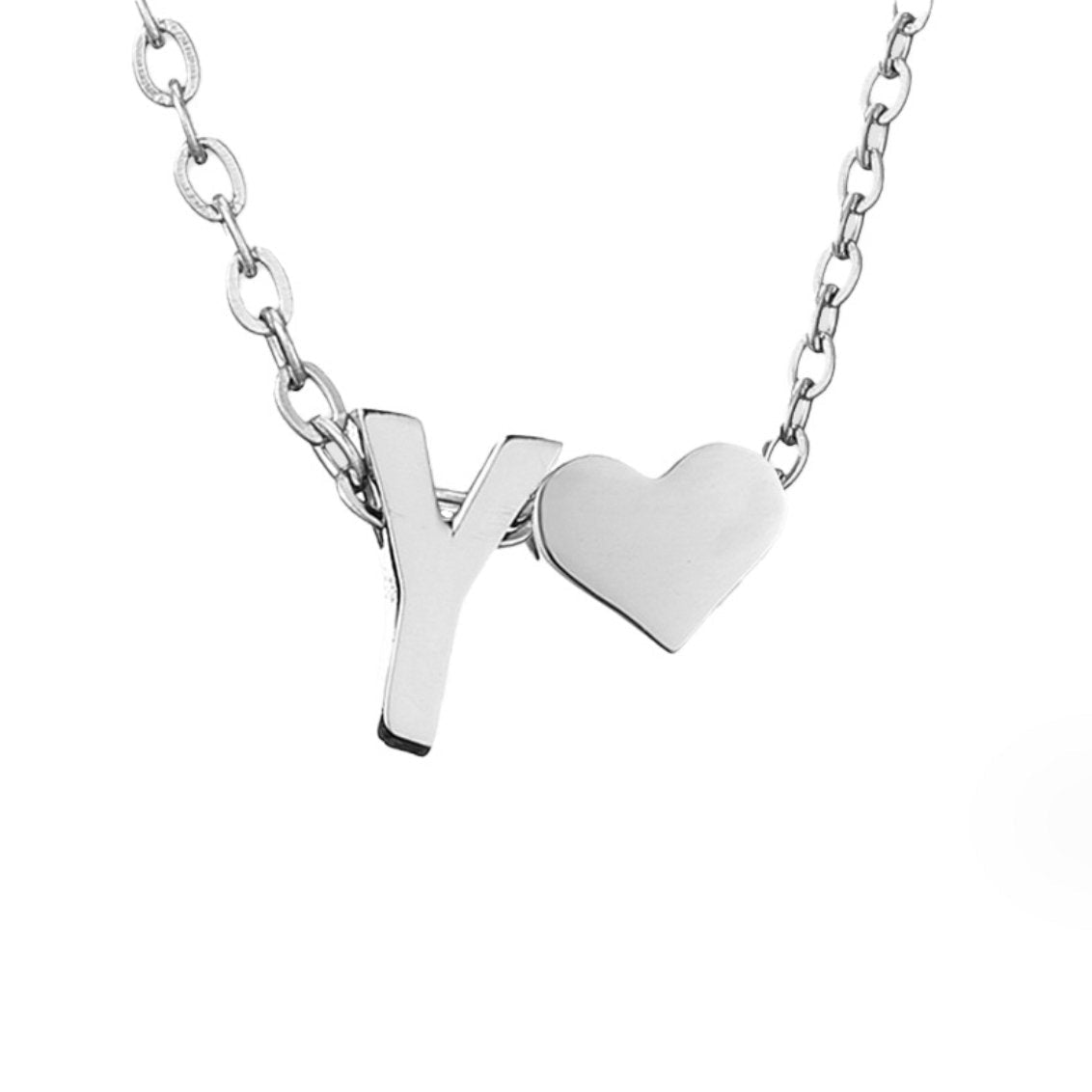 Timeless Silver Necklace with Personalized Letter Charm