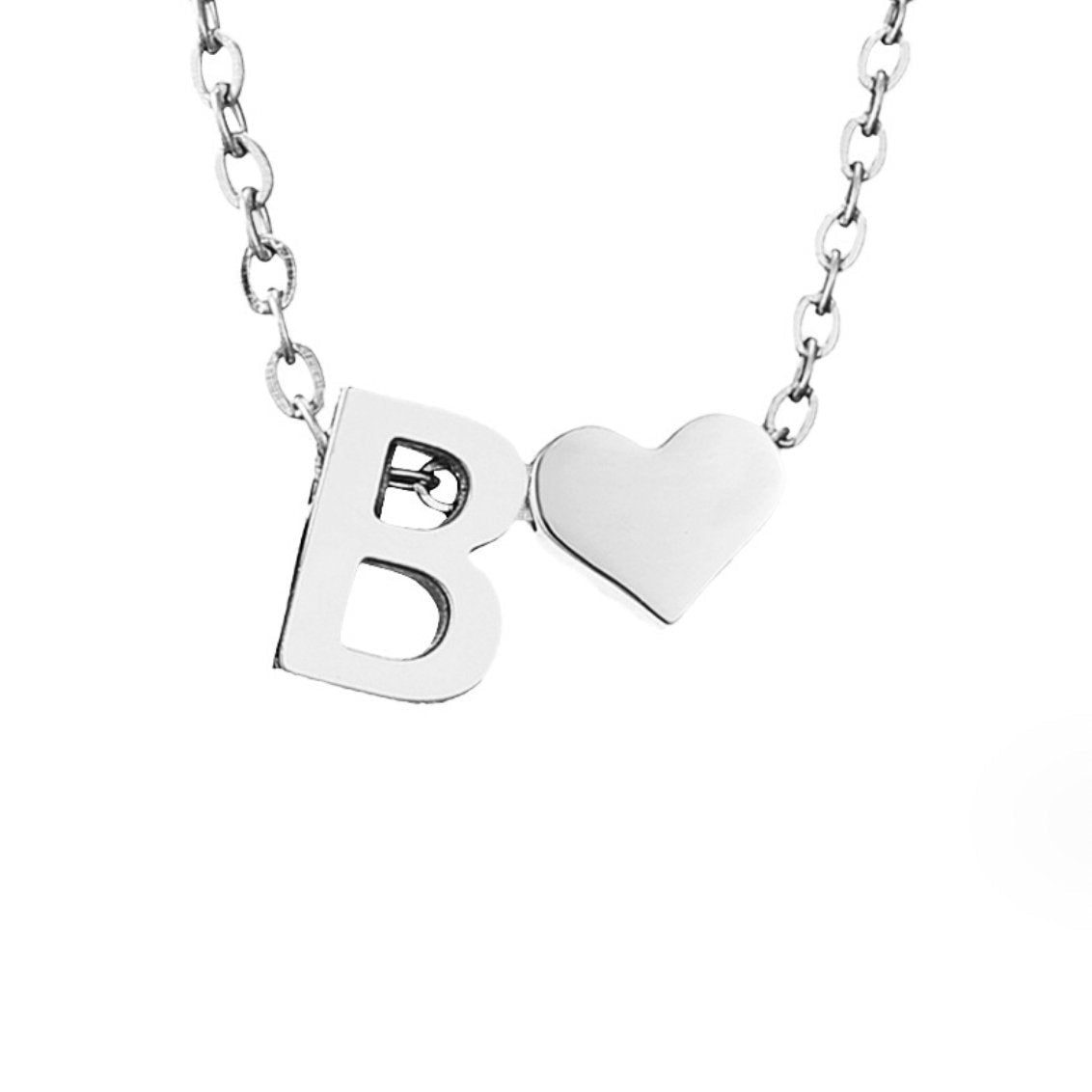 Timeless Silver Necklace with Personalized Letter Charm