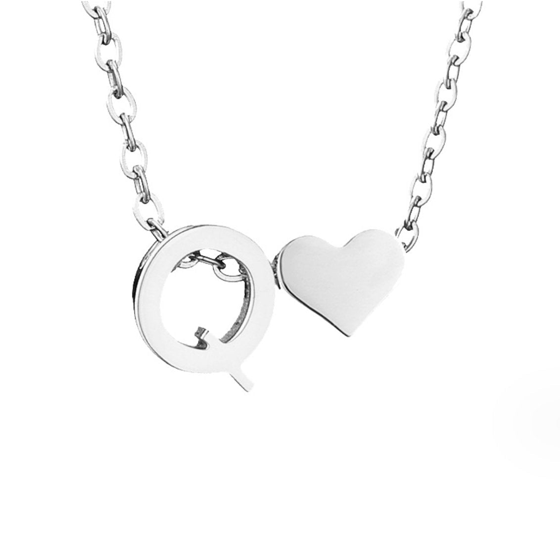 Timeless Silver Necklace with Personalized Letter Charm