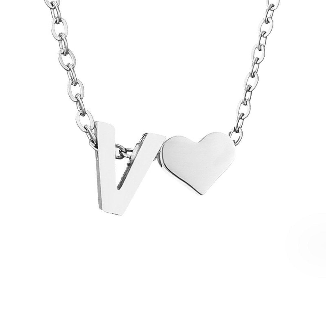 Timeless Silver Necklace with Personalized Letter Charm