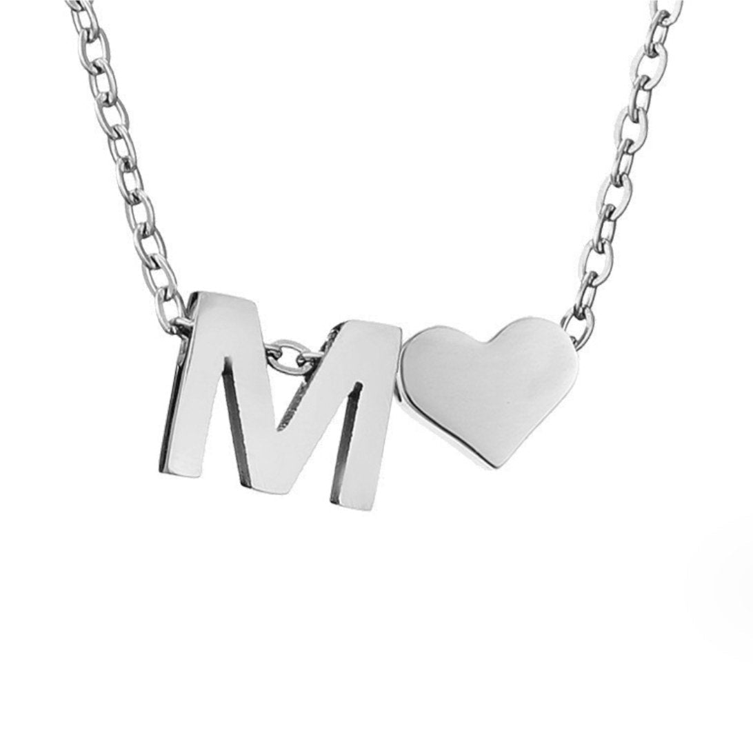 Timeless Silver Necklace with Personalized Letter Charm