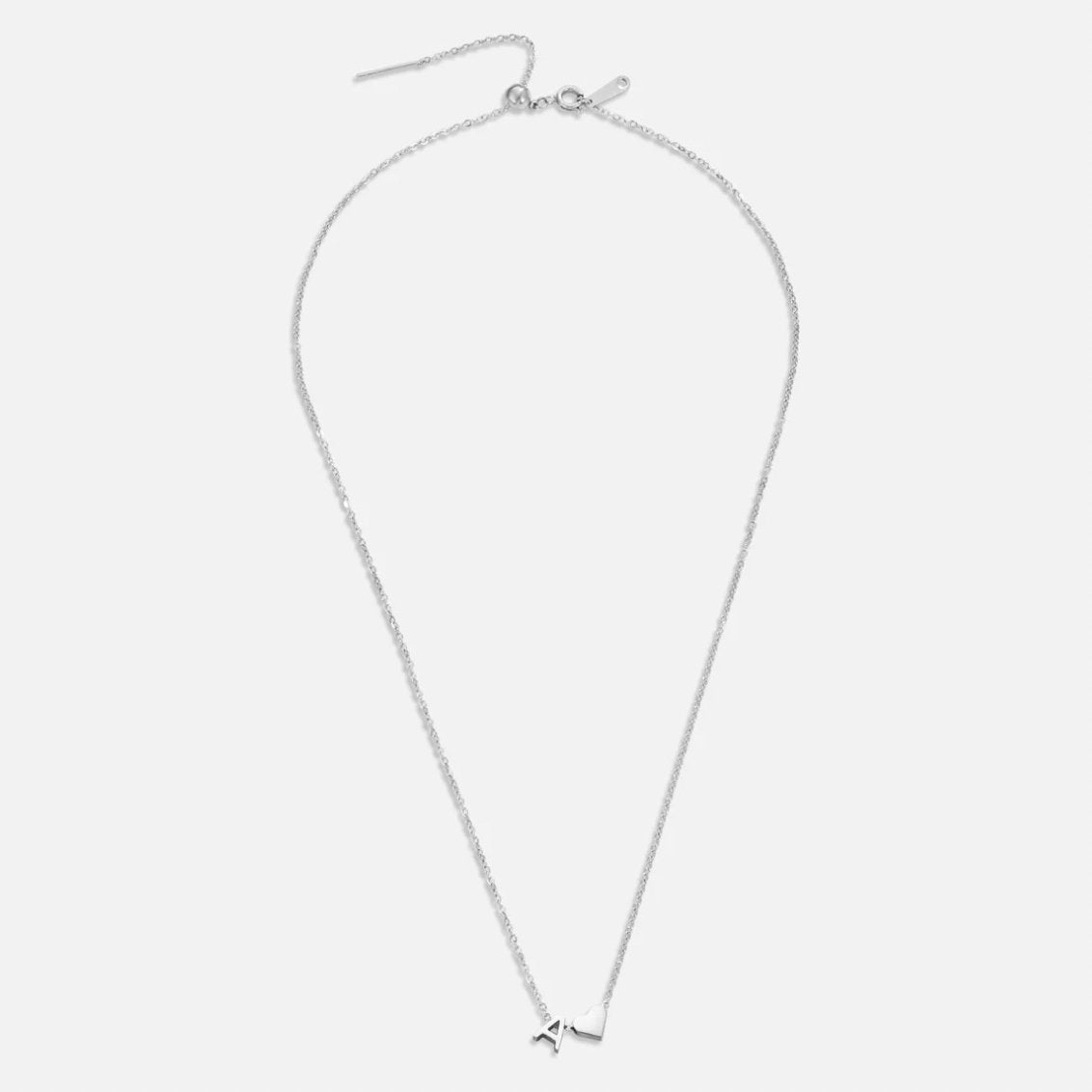 Timeless Silver Necklace with Personalized Letter Charm