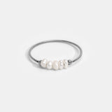 Timeless Silver Ring Adorned with Freshwater Pearls