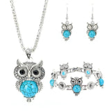 Turquoise Owl Wisdom Jewelry Set