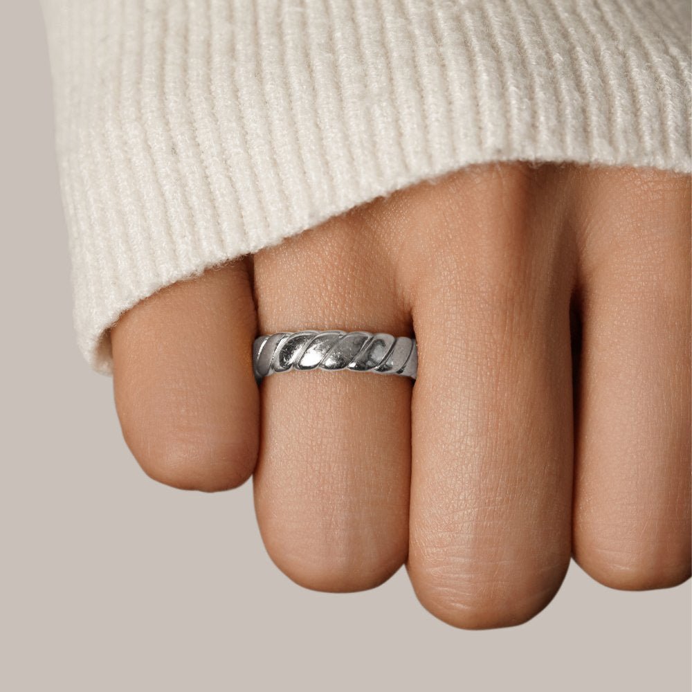 Twisted Infinity Silver Ring by Calira