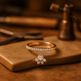 Vintage Cat Paw & Heart Stone Ring – Gold & Silver Tone