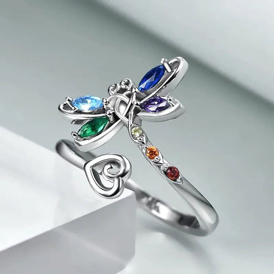 Vintage Dragonfly Adjustable Ring