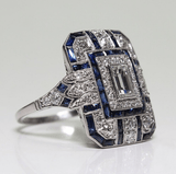 Vintage Silver Ring with Blue Zirconia
