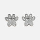 White Zirconia Paw Studs – Heart - Shaped Design