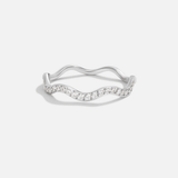 Zenya Silver Wave Crystal Ring